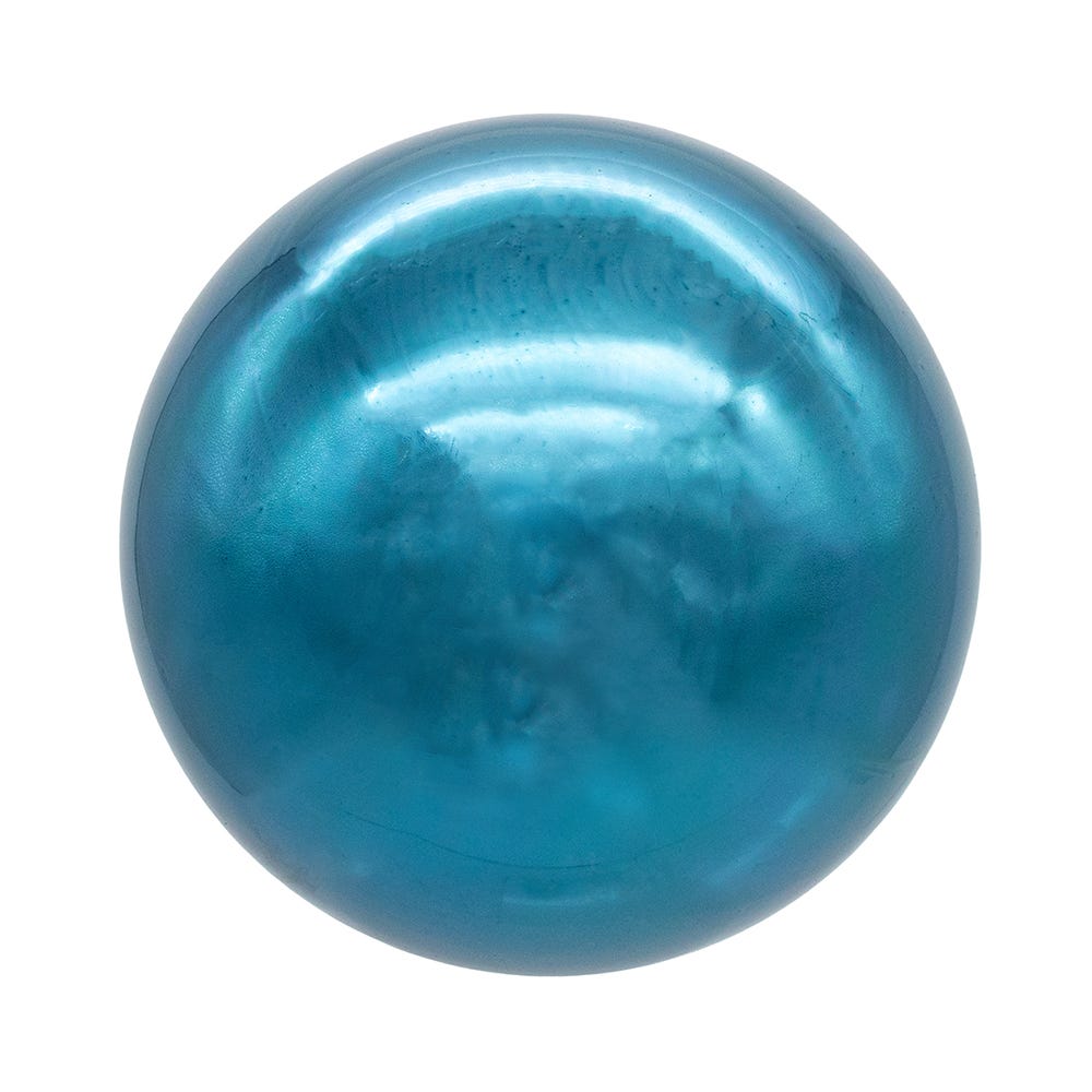 Kurt Adler 80MM Glass Shiny Teal Ball 6-Piece Ornament Set